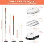 Brosse de nettoyage de douche avec manche réglable de 132 cm, brosse à récurer pour baignoire et carrelage, lot de 1, lot de 2, lot de 3, lot de 4, lot de 5