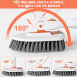 Brosse de nettoyage de douche avec manche réglable de 132 cm, brosse à récurer pour baignoire et carrelage, lot de 1, lot de 2, lot de 3, lot de 4, lot de 5