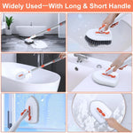 Brosse de nettoyage de douche avec manche réglable de 132 cm, brosse à récurer pour baignoire et carrelage, lot de 1, lot de 2, lot de 3, lot de 4, lot de 5