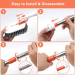 Brosse de nettoyage de douche avec manche réglable de 132 cm, brosse à récurer pour baignoire et carrelage, lot de 1, lot de 2, lot de 3, lot de 4, lot de 5