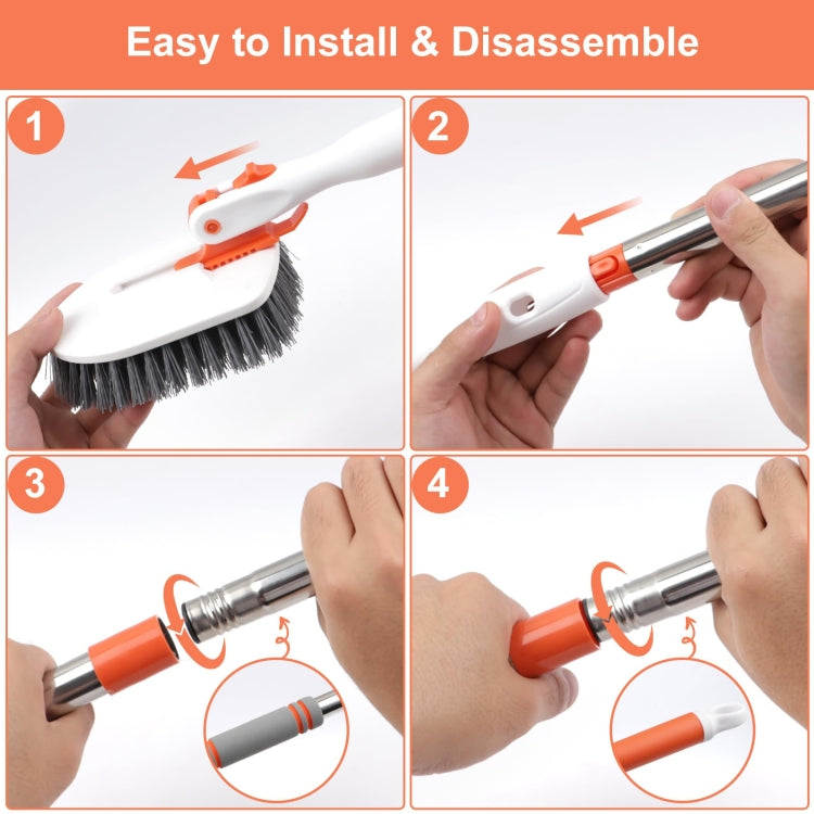 Brosse de nettoyage de douche avec manche réglable de 132 cm, brosse à récurer pour baignoire et carrelage, lot de 1, lot de 2, lot de 3, lot de 4, lot de 5