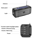 Haut-parleur Bluetooth solaire sans fil LED BDL-187, radio FM portable pour camping extérieur