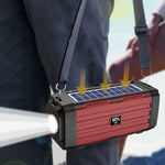 Haut-parleur Bluetooth solaire sans fil LED BDL-187, radio FM portable pour camping extérieur