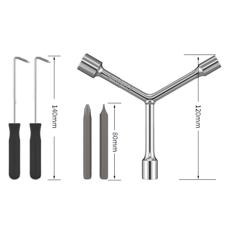 Outils multifonctions pour démontage, nettoyage et réparation de chaudière et machine à laver, tournevis trident, clé, 5 pièces/set