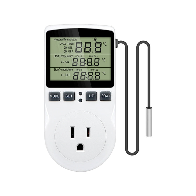 Thermostat numérique intelligent avec minuterie, contrôle de température, prise avec interrupteur, prise US