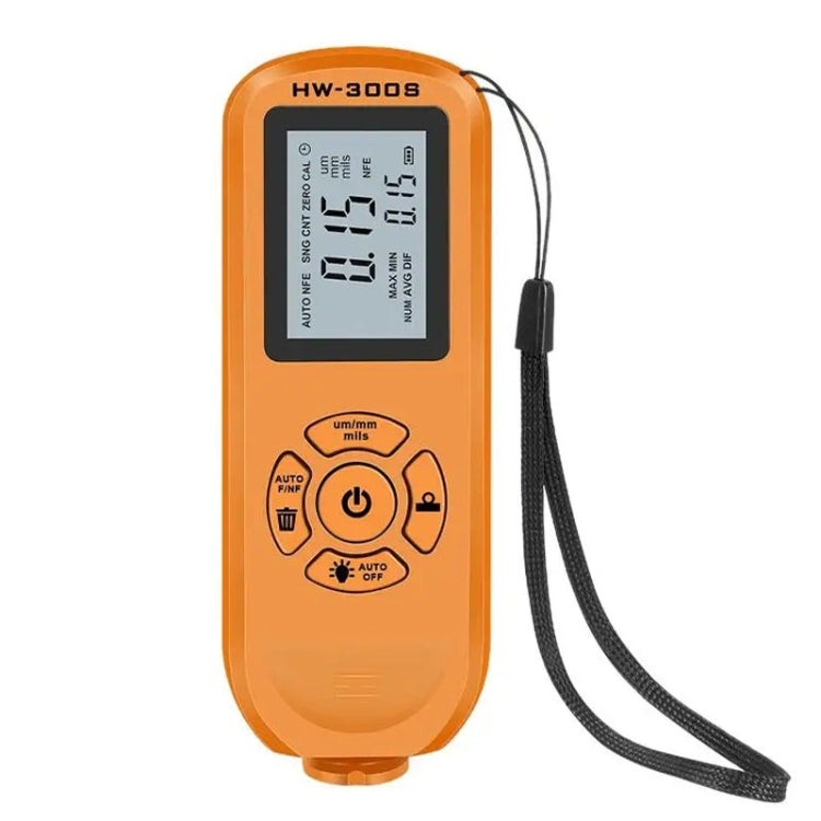 Jauge d'épaisseur de revêtement haute précision HW-300S, jauge de film de peinture antidérapante, écran horizontal orange, écran vertical orange, écran horizontal noir, écran vertical noir