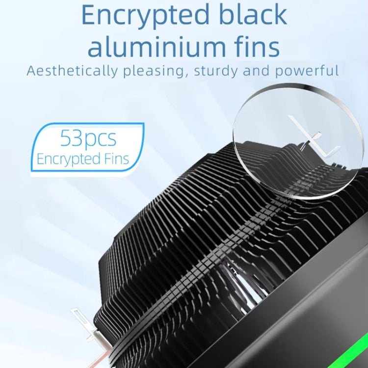 Ventilateur de refroidissement CPU de bureau LED coloré 4 broches, lame de glace W120