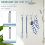 Brosse lave-pieds, brosse de nettoyage des orteils et anti-démangeaisons, utilisation sèche et humide, poils courts, poils longs
