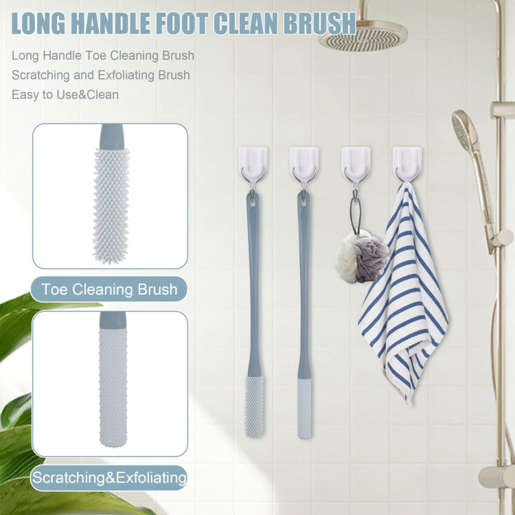 Brosse lave-pieds, brosse de nettoyage des orteils et anti-démangeaisons, utilisation sèche et humide, poils courts, poils longs
