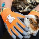 1 paire de gants en TPE motif dessin animé pour enfants, anti-rayures et anti-morsures pour hamster et perroquet, gants de jardinage de protection antidérapants et résistants à l'usure, S orange, S bleu, S jaune, M orange, M bleu, M jaune, L orange