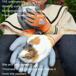 1 paire de gants en TPE motif dessin animé pour enfants, anti-rayures et anti-morsures pour hamster et perroquet, gants de jardinage de protection antidérapants et résistants à l'usure, S orange, S bleu, S jaune, M orange, M bleu, M jaune, L orange
