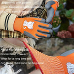 1 paire de gants en TPE motif dessin animé pour enfants, anti-rayures et anti-morsures pour hamster et perroquet, gants de jardinage de protection antidérapants et résistants à l'usure, S orange, S bleu, S jaune, M orange, M bleu, M jaune, L orange