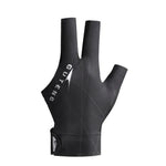GUTENG Gants de billard snooker respirants et résistants à l'usure, antidérapants à trois doigts, main gauche demi-doigt (noir imprimé), main gauche demi-doigt (bleu imprimé), main gauche doigt complet (gris), main gauche doigt complet (noir imprimé)...