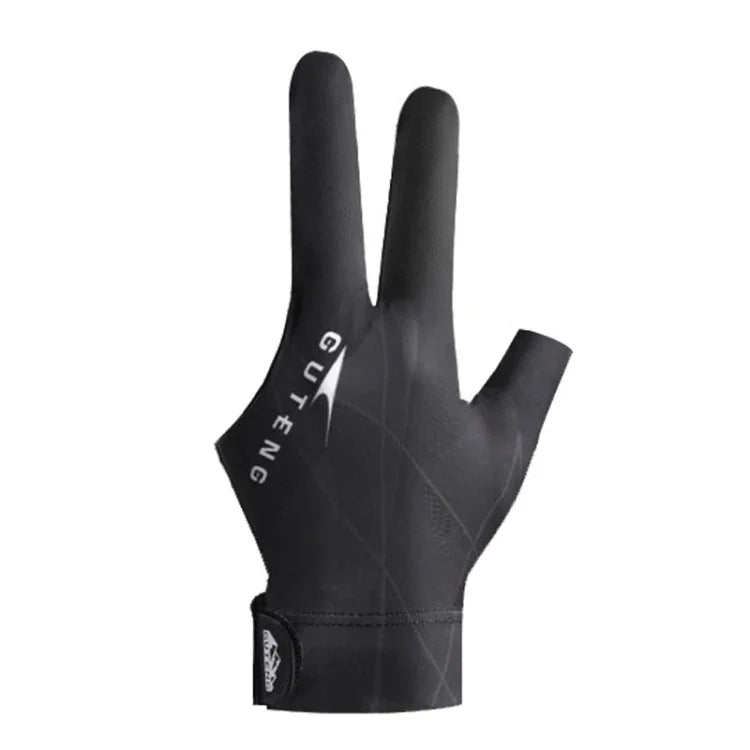 GUTENG Gants de billard snooker respirants et résistants à l'usure, antidérapants à trois doigts, main gauche demi-doigt (noir imprimé), main gauche demi-doigt (bleu imprimé), main gauche doigt complet (gris), main gauche doigt complet (noir imprimé)...