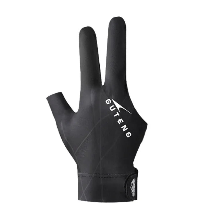 GUTENG Gants de billard snooker respirants et résistants à l'usure, antidérapants à trois doigts, main gauche demi-doigt (noir imprimé), main gauche demi-doigt (bleu imprimé), main gauche doigt complet (gris), main gauche doigt complet (noir imprimé)...
