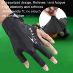 GUTENG Gants de billard snooker respirants et résistants à l'usure, antidérapants à trois doigts, main gauche demi-doigt (noir imprimé), main gauche demi-doigt (bleu imprimé), main gauche doigt complet (gris), main gauche doigt complet (noir imprimé)...