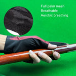 GUTENG Gants de billard snooker respirants et résistants à l'usure, antidérapants à trois doigts, main gauche demi-doigt (noir imprimé), main gauche demi-doigt (bleu imprimé), main gauche doigt complet (gris), main gauche doigt complet (noir imprimé)...