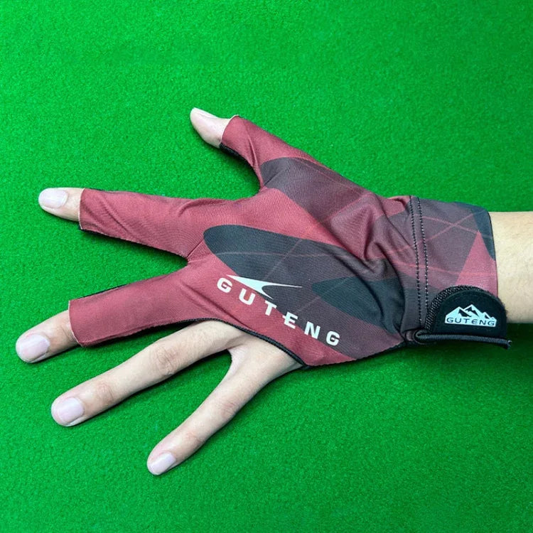 GUTENG Gants de billard snooker respirants et résistants à l'usure, antidérapants à trois doigts, main gauche demi-doigt (noir imprimé), main gauche demi-doigt (bleu imprimé), main gauche doigt complet (gris), main gauche doigt complet (noir imprimé)...