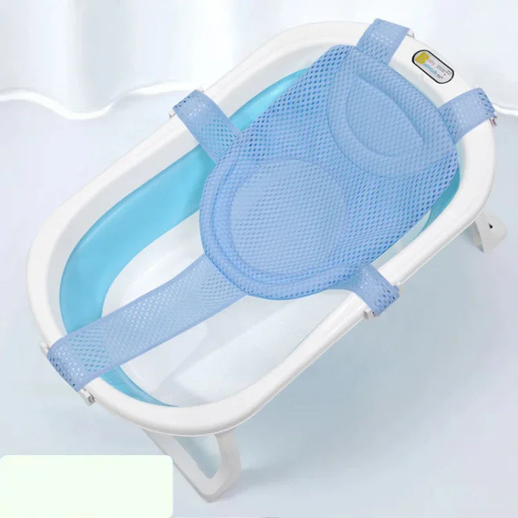 Baignoire pour bébé, support de bain en filet, tapis de douche suspendu antidérapant pour nouveau-né, 5 boucles bleu, 5 boucles rose, 5 boucles vert, type T bleu, type T rose, type T vert