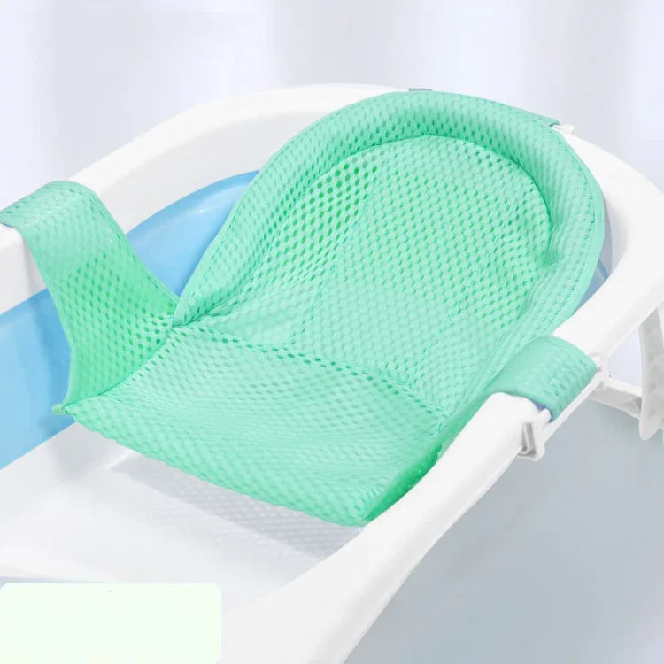 Baignoire pour bébé, support de bain en filet, tapis de douche suspendu antidérapant pour nouveau-né, 5 boucles bleu, 5 boucles rose, 5 boucles vert, type T bleu, type T rose, type T vert