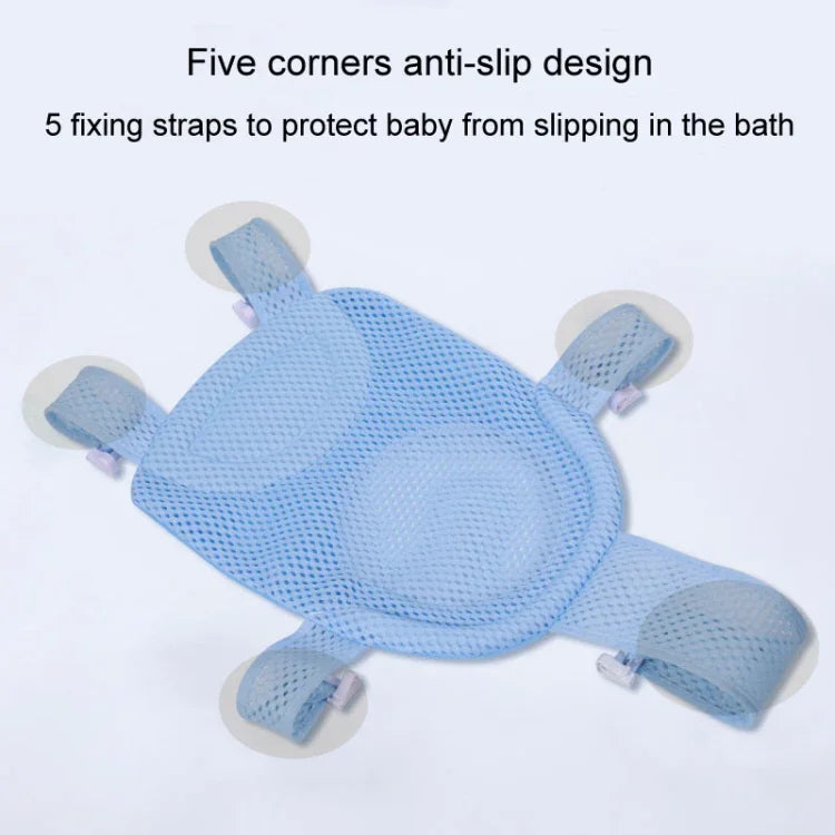 Baignoire pour bébé, support de bain en filet, tapis de douche suspendu antidérapant pour nouveau-né, 5 boucles bleu, 5 boucles rose, 5 boucles vert, type T bleu, type T rose, type T vert