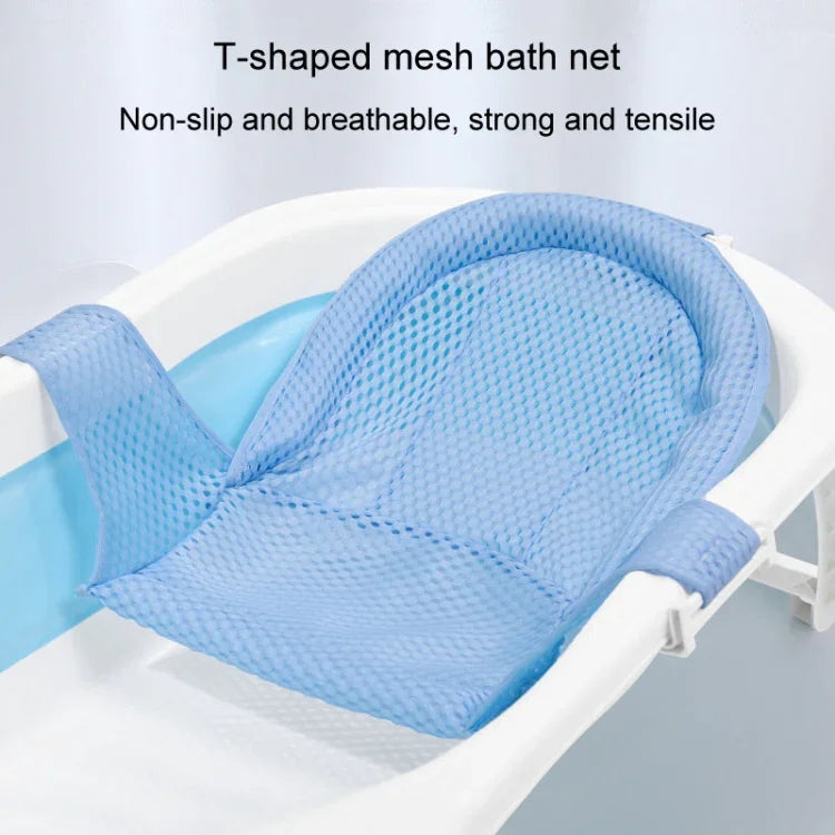 Baignoire pour bébé, support de bain en filet, tapis de douche suspendu antidérapant pour nouveau-né, 5 boucles bleu, 5 boucles rose, 5 boucles vert, type T bleu, type T rose, type T vert