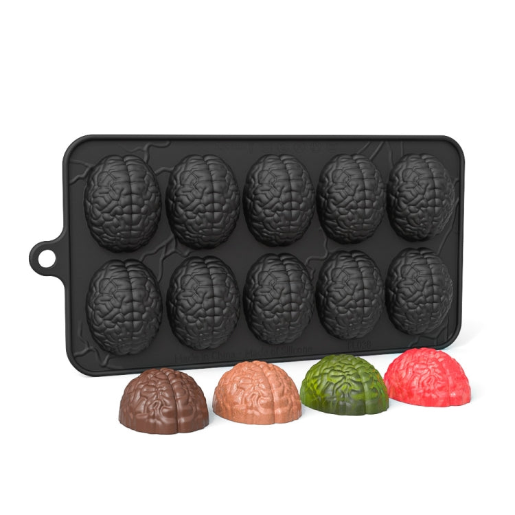 Moule à Chocolat Cerveau Halloween 10 Grilles Moule à Gâteau Cerveau Fait Maison DIY Bonbons Moules Souples, Cerveau 10 Grilles