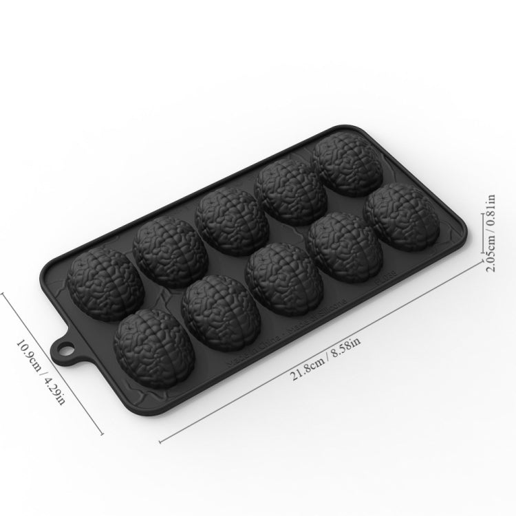 Moule à Chocolat Cerveau Halloween 10 Grilles Moule à Gâteau Cerveau Fait Maison DIY Bonbons Moules Souples, Cerveau 10 Grilles