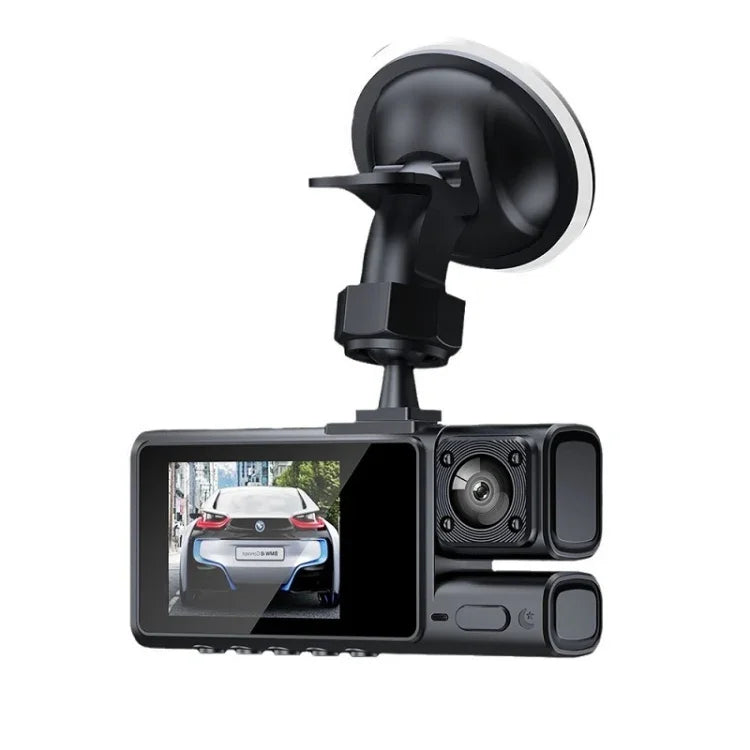 Enregistreur de conduite 3 objectifs HD 1080P Vision nocturne infrarouge WIFI Lecture sur téléphone mobile