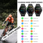 Montre connectée de santé F200, électrocardiogramme ECG, surveillance de la glycémie, écran rond de 1,55 pouce, silicone noir, cuir noir, cuir noir marron, milanais noir, acier noir à 3 billes, bambou noir, silicone noir gris