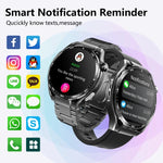 Montre connectée de santé F200, électrocardiogramme ECG, surveillance de la glycémie, écran rond de 1,55 pouce, silicone noir, cuir noir, cuir noir marron, milanais noir, acier noir à 3 billes, bambou noir, silicone noir gris