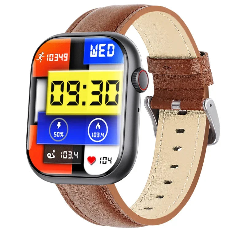 Montre connectée F70 avec écran de 2,1 pouces, surveillance de la glycémie et de l'oxygène sanguin, alarme SOS et plus de 100 modes sportifs.