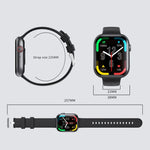 Montre connectée F70 avec écran de 2,1 pouces, surveillance de la glycémie et de l'oxygène sanguin, alarme SOS et plus de 100 modes sportifs.