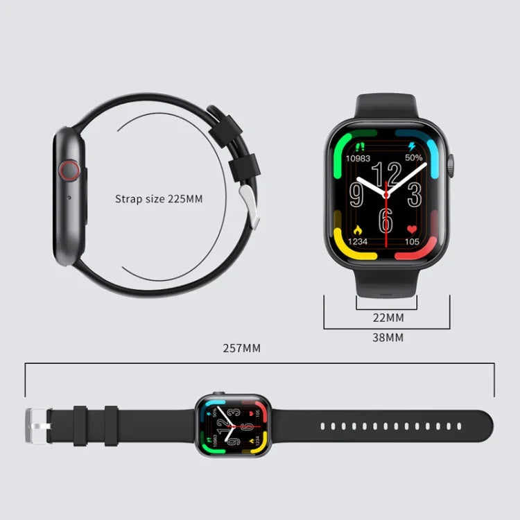 Montre connectée F70 avec écran de 2,1 pouces, surveillance de la glycémie et de l'oxygène sanguin, alarme SOS et plus de 100 modes sportifs.