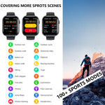 Montre connectée F70 avec écran de 2,1 pouces, surveillance de la glycémie et de l'oxygène sanguin, alarme SOS et plus de 100 modes sportifs.