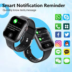 Montre connectée F70 avec écran de 2,1 pouces, surveillance de la glycémie et de l'oxygène sanguin, alarme SOS et plus de 100 modes sportifs.