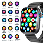 Montre connectée F70 avec écran de 2,1 pouces, surveillance de la glycémie et de l'oxygène sanguin, alarme SOS et plus de 100 modes sportifs.