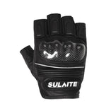 Gants de moto SULAITE en peau de mouton et fibre de carbone respirants à demi-doigts, M, L