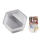 Lot de 2 moules en résine époxy pour porte-cartes de visite, moule de support de photos, semi-circulaire 003, fleur 004, cœur 001, hexagonal 002, nuages 005, arc-en-ciel 006
