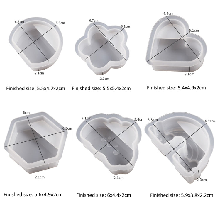 Lot de 2 moules en résine époxy pour porte-cartes de visite, moule de support de photos, semi-circulaire 003, fleur 004, cœur 001, hexagonal 002, nuages 005, arc-en-ciel 006