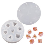 Moules en résine en silicone pour dés avec 7 cavités stéréoscopiques polyédriques standard, dés