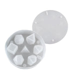 Moules en résine en silicone pour dés avec 7 cavités stéréoscopiques polyédriques standard, dés