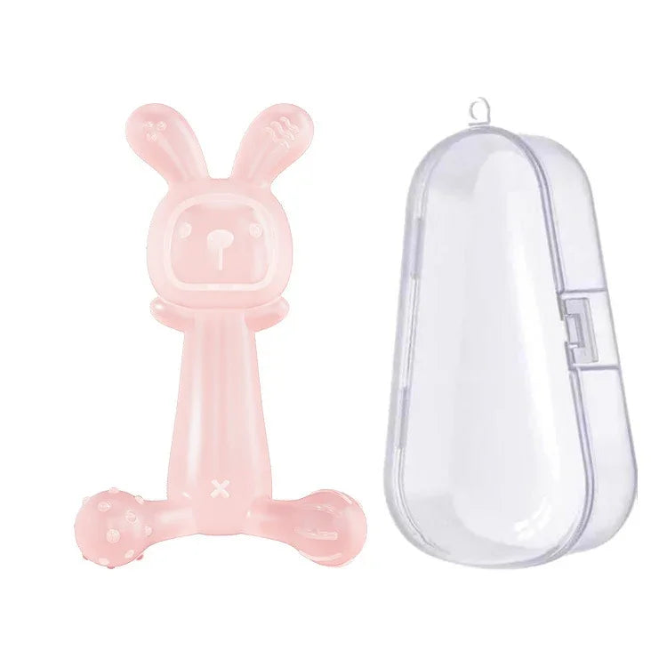 Anneau de dentition Bébé Lapin, sans BPA, en silicone de qualité alimentaire, bâtonnet de dentition pour nourrissons anti-mordillements, Nano Couleur, Rose, Transparent, Avec boîte Nano Couleur, Avec boîte Rose, Avec boîte Transparent
