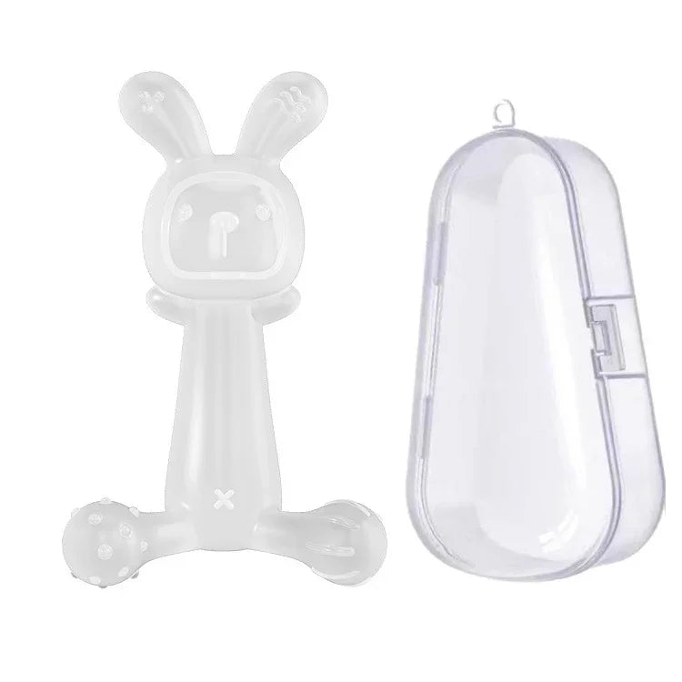 Anneau de dentition Bébé Lapin, sans BPA, en silicone de qualité alimentaire, bâtonnet de dentition pour nourrissons anti-mordillements, Nano Couleur, Rose, Transparent, Avec boîte Nano Couleur, Avec boîte Rose, Avec boîte Transparent