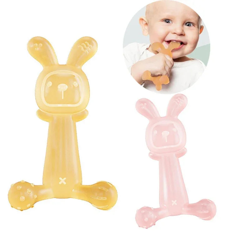 Anneau de dentition Bébé Lapin, sans BPA, en silicone de qualité alimentaire, bâtonnet de dentition pour nourrissons anti-mordillements, Nano Couleur, Rose, Transparent, Avec boîte Nano Couleur, Avec boîte Rose, Avec boîte Transparent