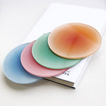 Sous-verre acrylique dégradé coloré de 9,5 cm, épais, résistant à la chaleur, translucide, effet coucher de soleil.
