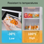 Sacs de conservation alimentaire ménagers à fermeture éclair pour réfrigérateur, Taille M 20 pièces/boîte, Taille L 15 pièces/boîte