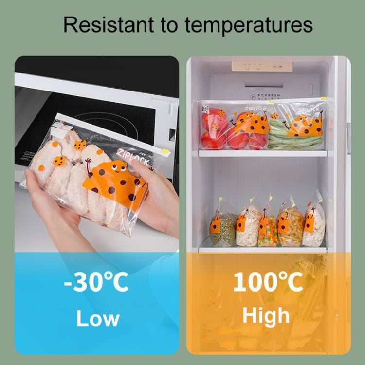 Sacs de conservation alimentaire ménagers à fermeture éclair pour réfrigérateur, Taille M 20 pièces/boîte, Taille L 15 pièces/boîte