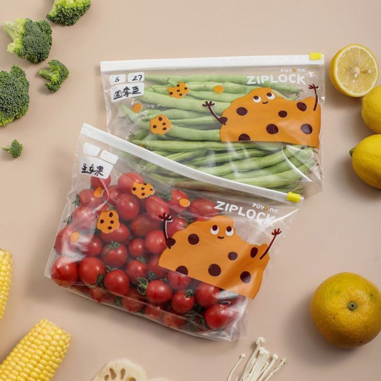 Sacs de conservation alimentaire ménagers à fermeture éclair pour réfrigérateur, Taille M 20 pièces/boîte, Taille L 15 pièces/boîte