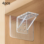 4pcs Support de Partition Sans Perforation Angle Droit Étagère Stratifiée Support de Fixation de Planche de Partition de Garde-Robe, 7x7cm, 7x15cm